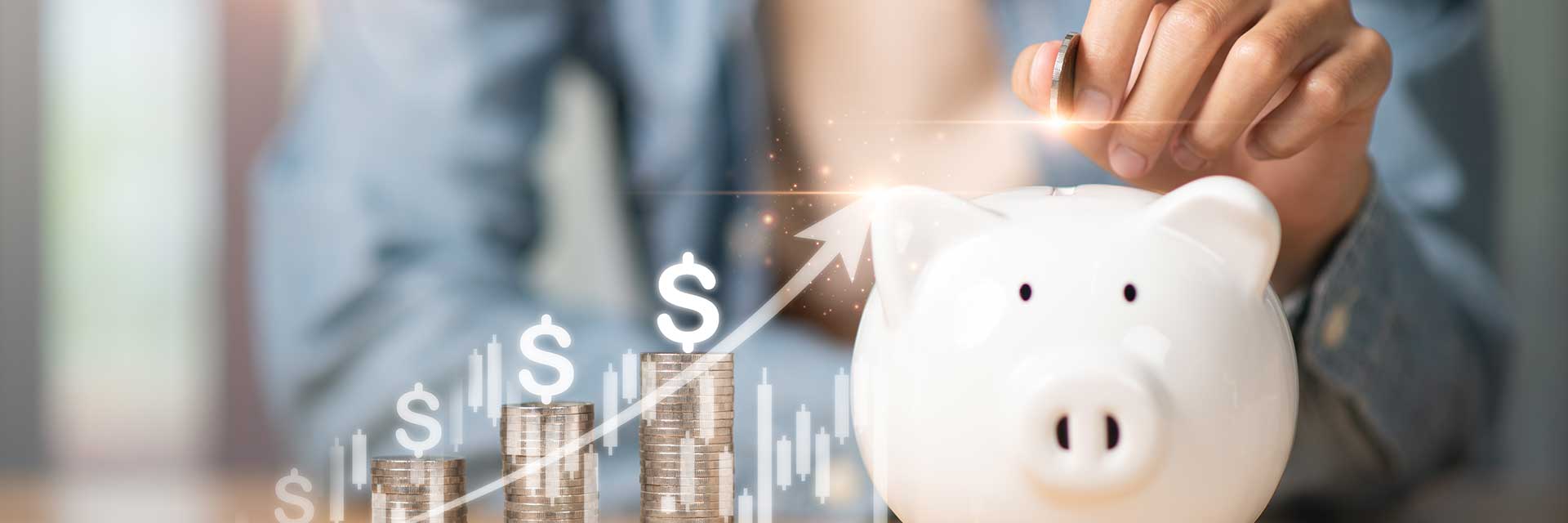 putting money into a piggy bank