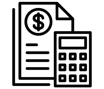 Icon of papers with a calculator